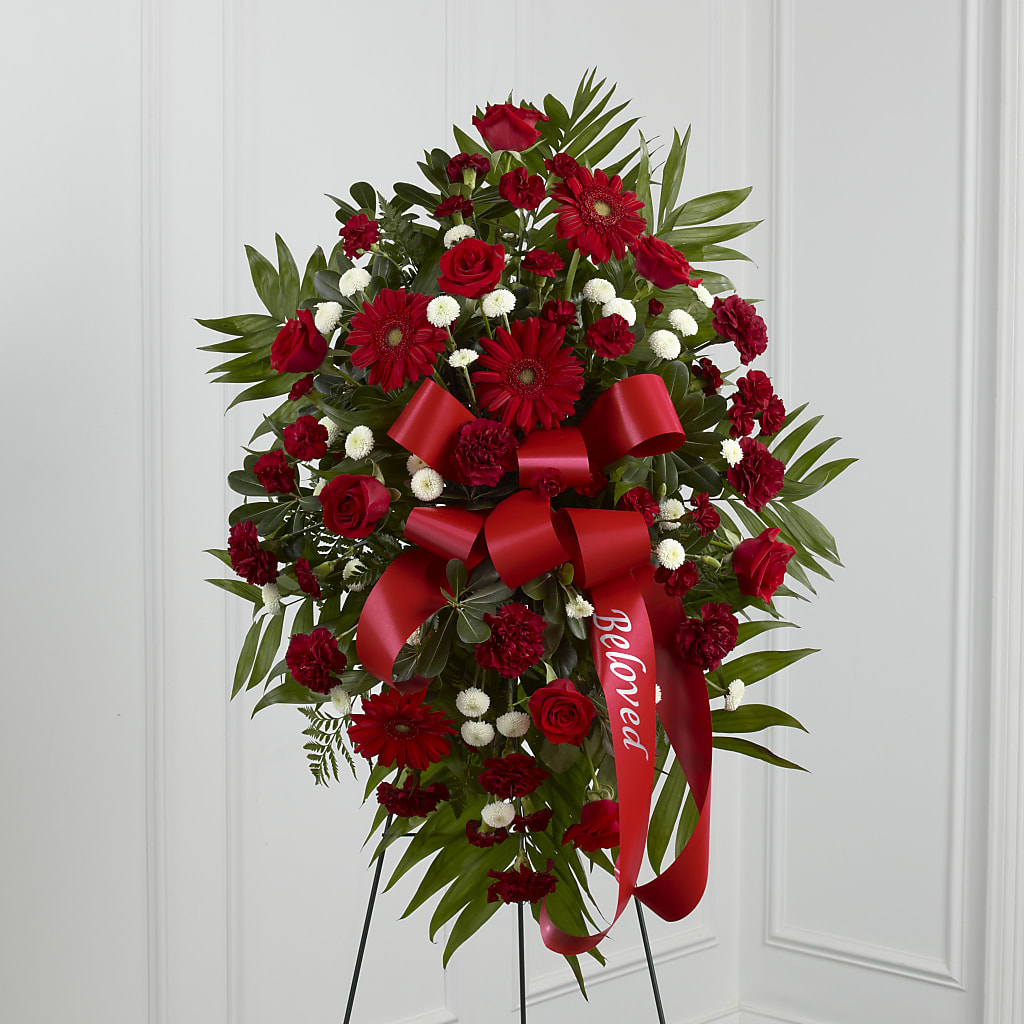 Treasured Memories Standing Spray – Backroads Florist, Blairsville GA