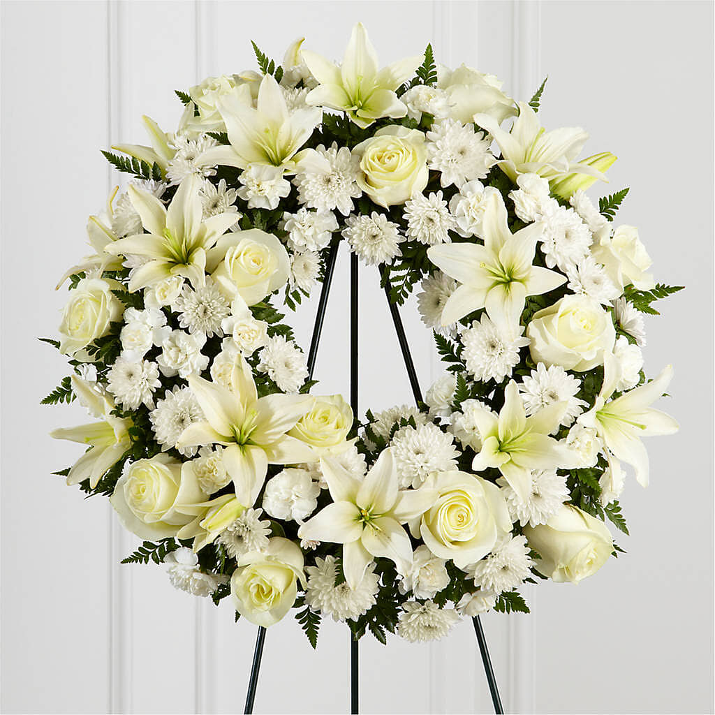 Treasured Tribute Wreath – Backroads Florist, Blairsville GA