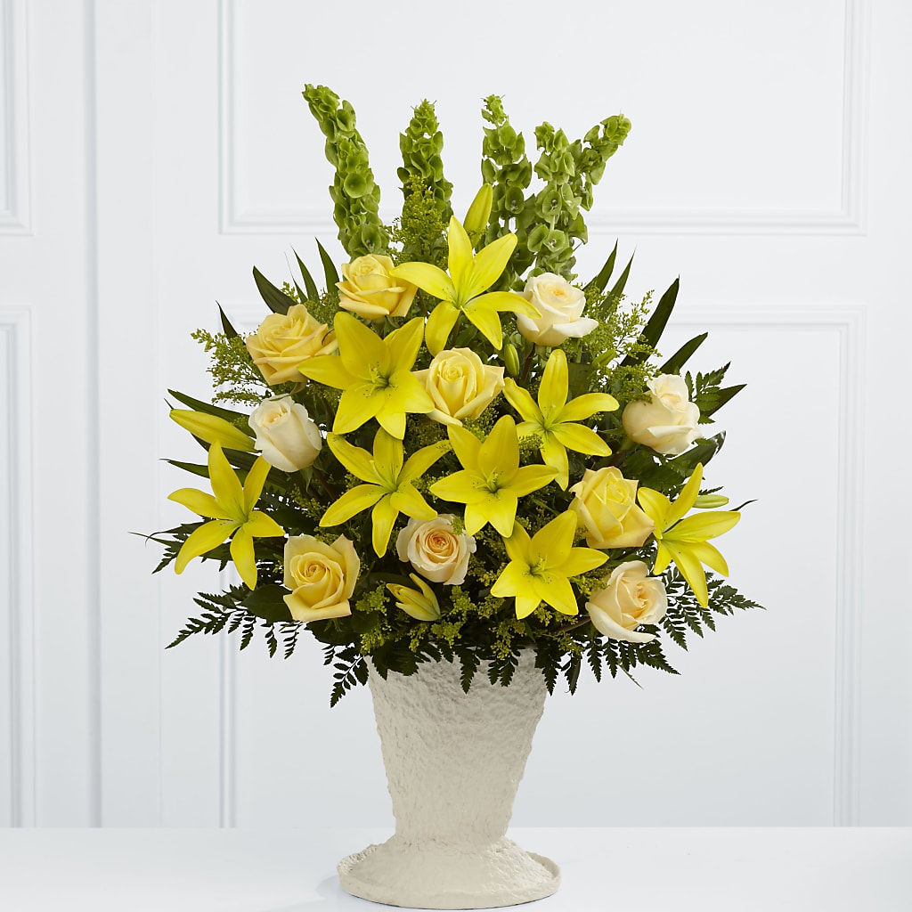 Golden Memories Arrangement – Backroads Florist, Blairsville GA