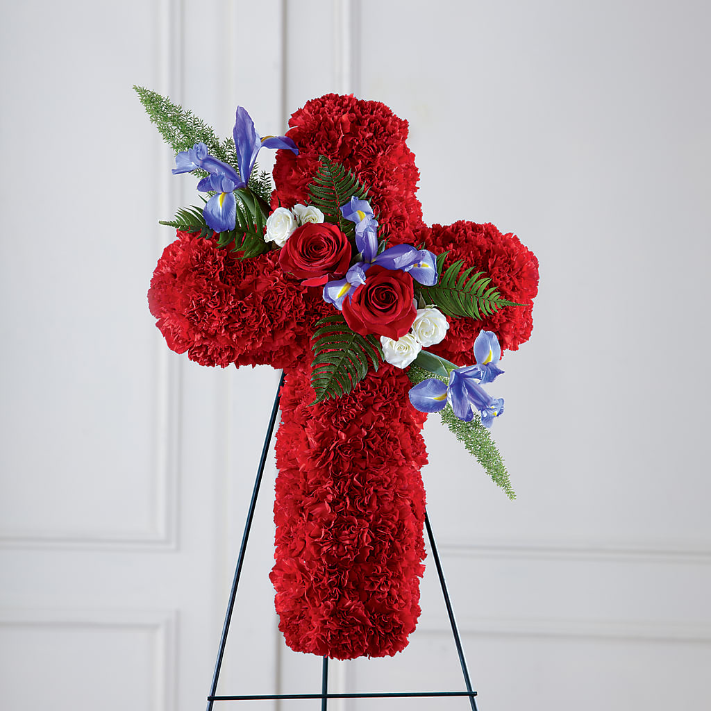 Faithful Hero Floral Cross – Backroads Florist, Blairsville GA
