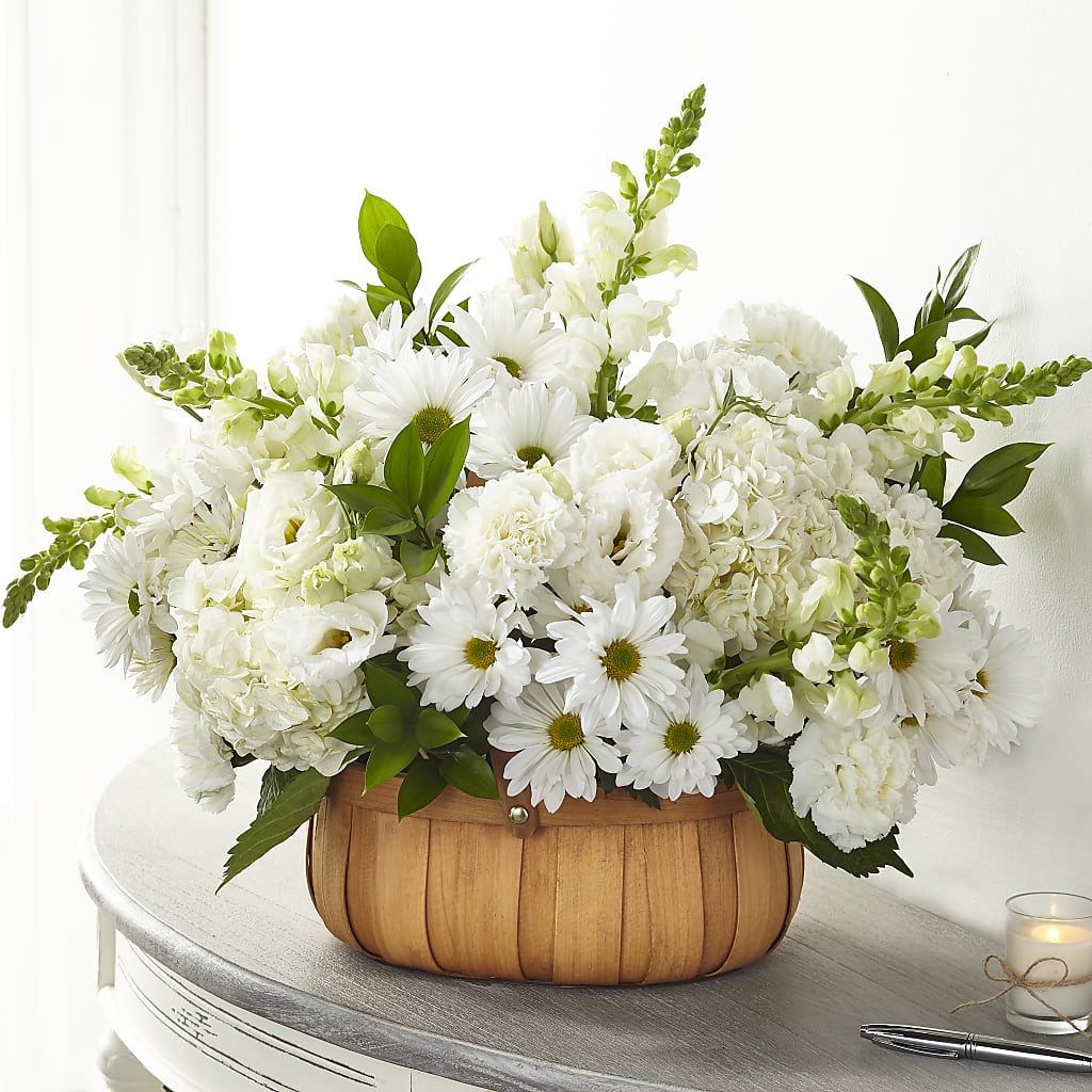Pure Ivory Basket – Backroads Florist, Blairsville GA