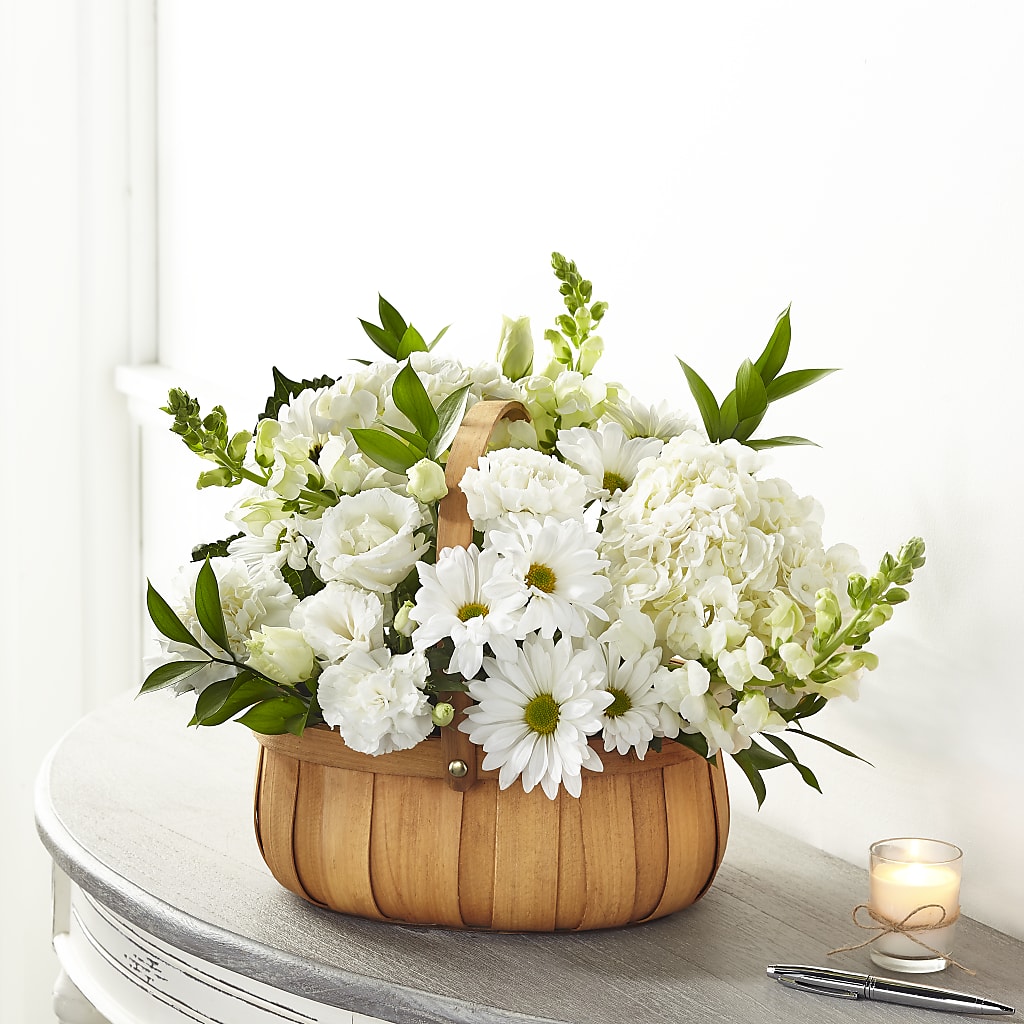 Pure Ivory Basket – Backroads Florist, Blairsville GA