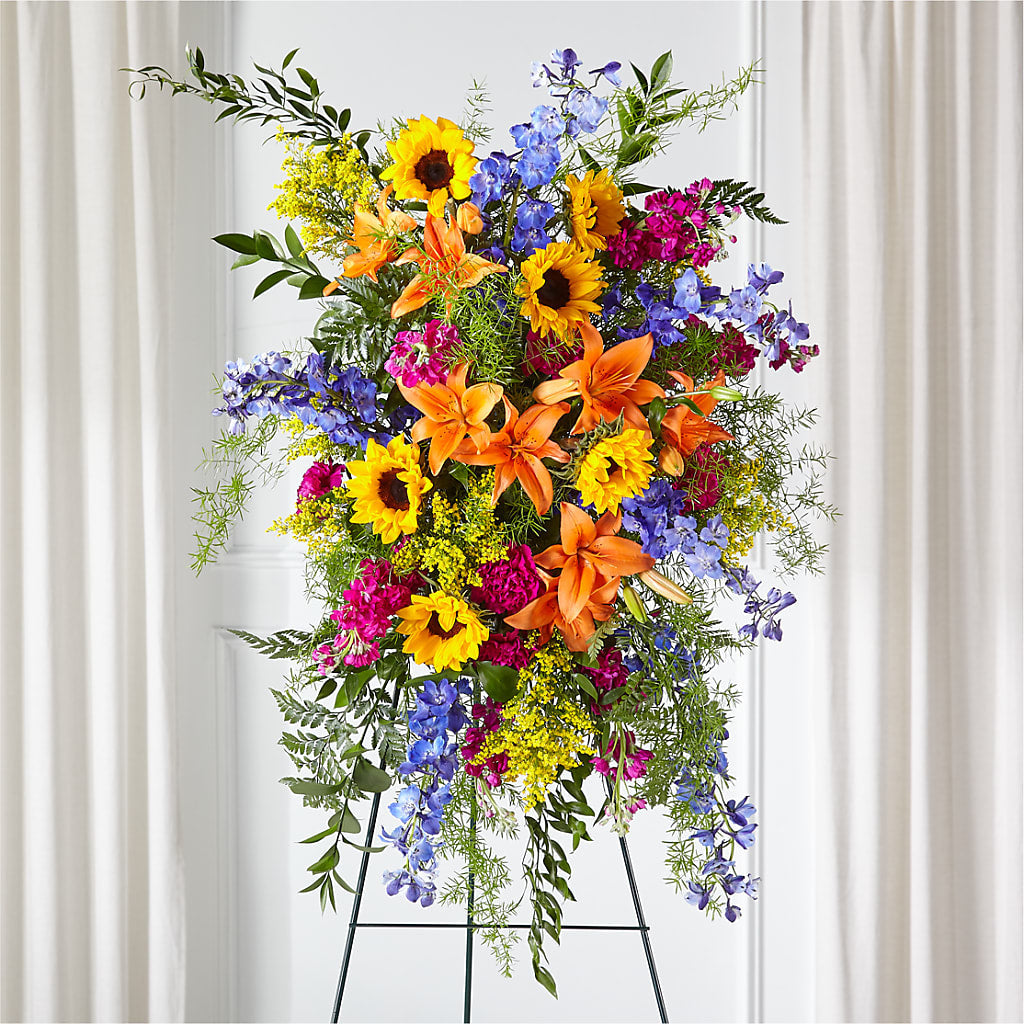 Sunlit Memories Standing Spray (Standard) – Backroads Florist, Blairsville GA