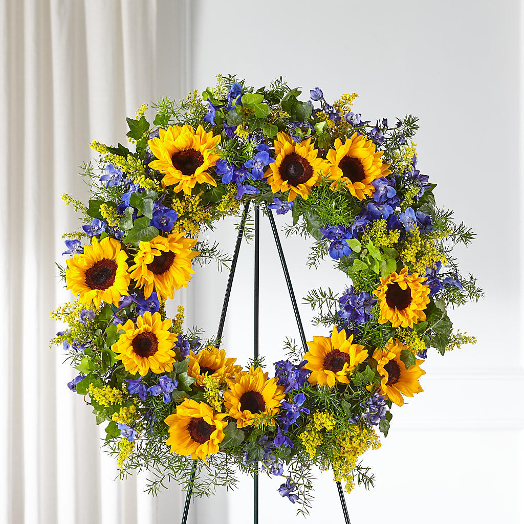 Bright Rays Wreath – Backroads Florist, Blairsville GA