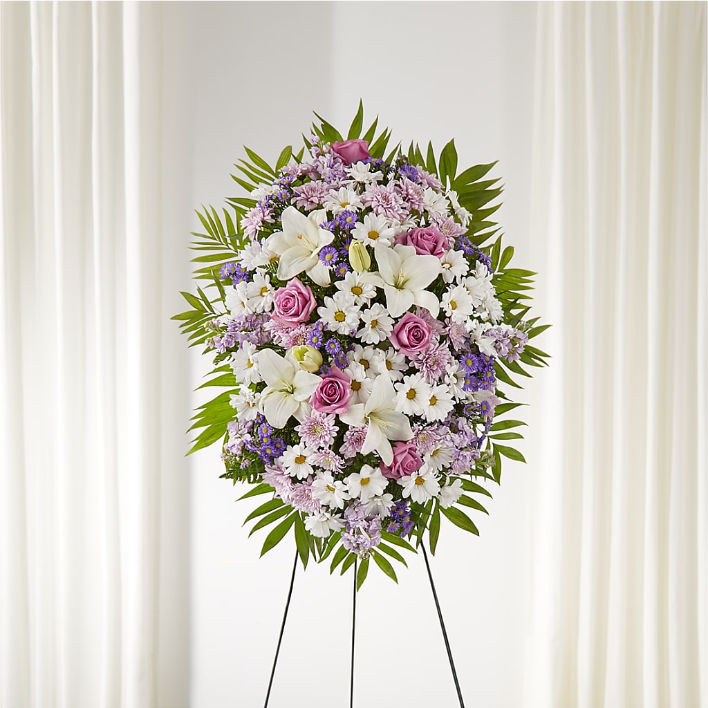 Surrounded by Love Standing Spray – Backroads Florist, Blairsville GA