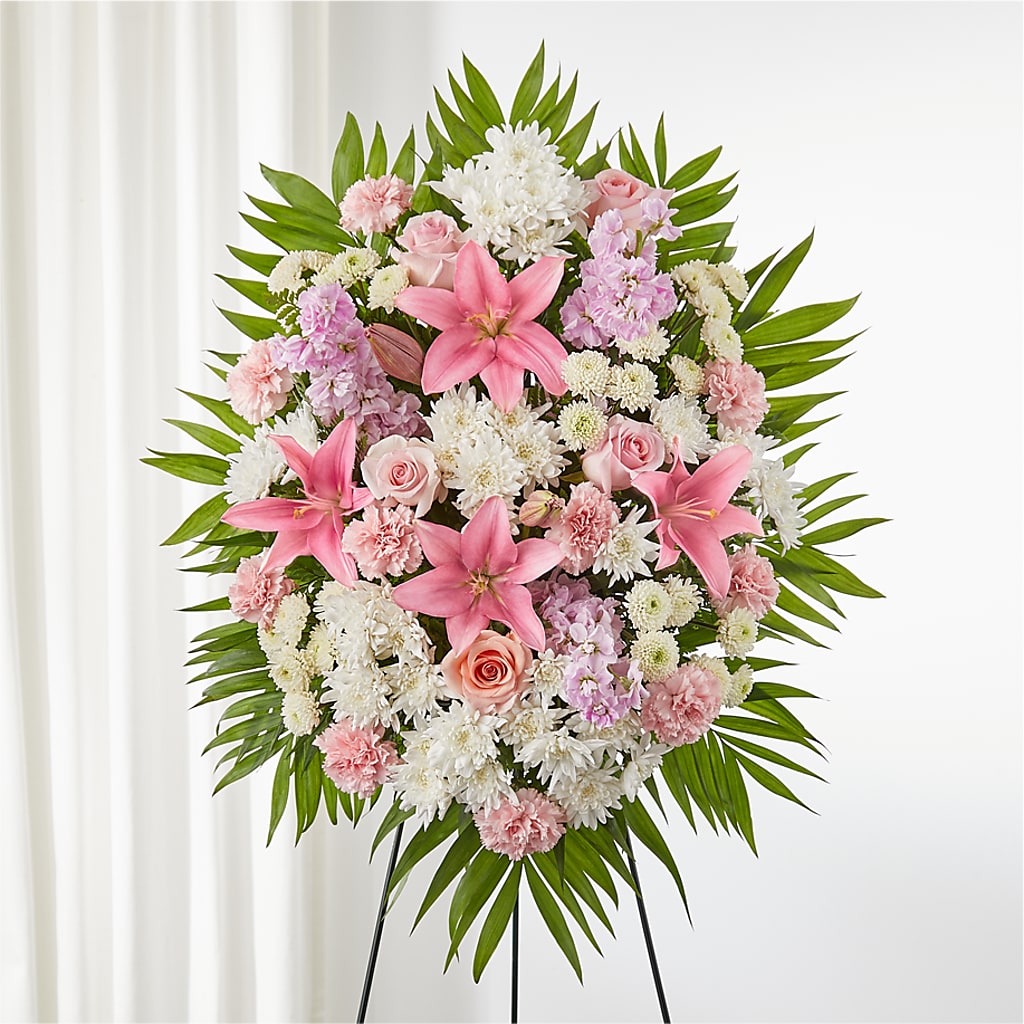 Offering Solace Standing Spray – Backroads Florist, Blairsville GA