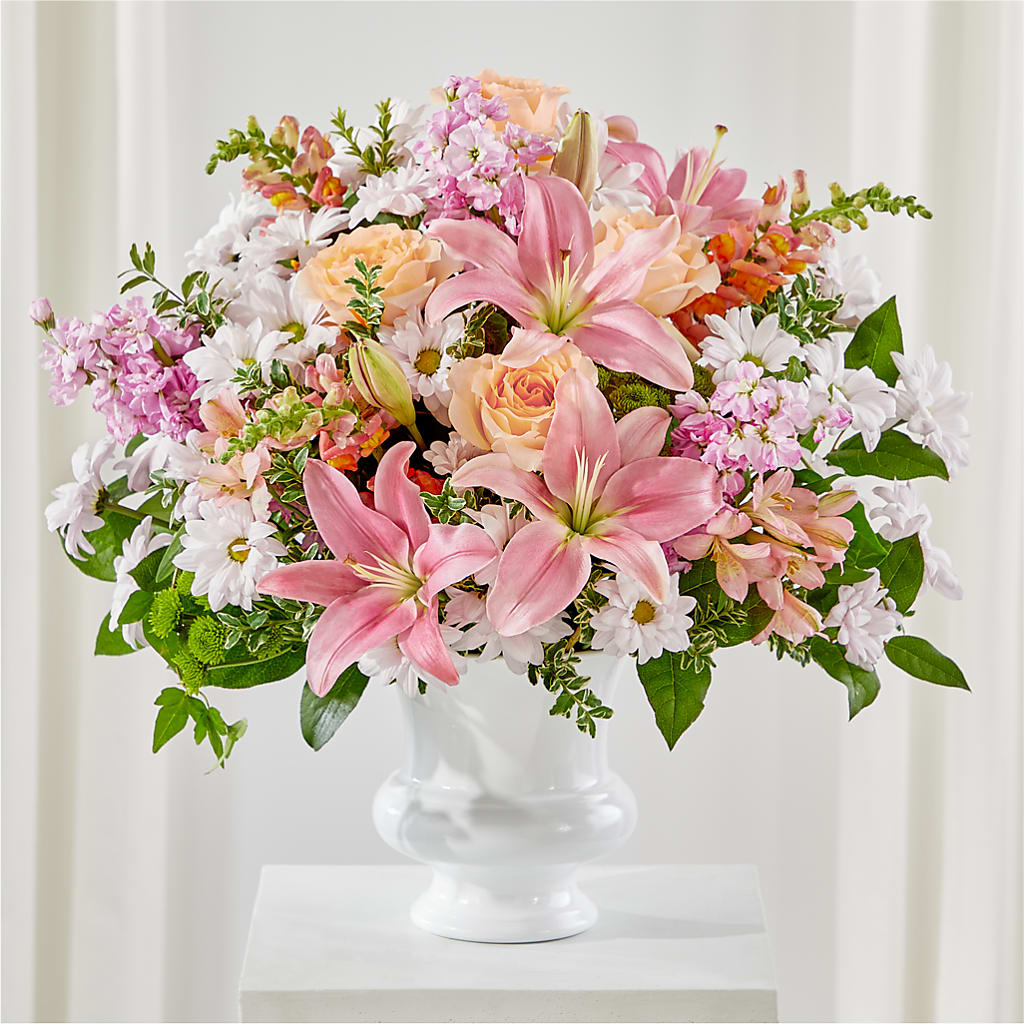 Heartfelt Gesture Urn Arrangement – Backroads Florist, Blairsville GA