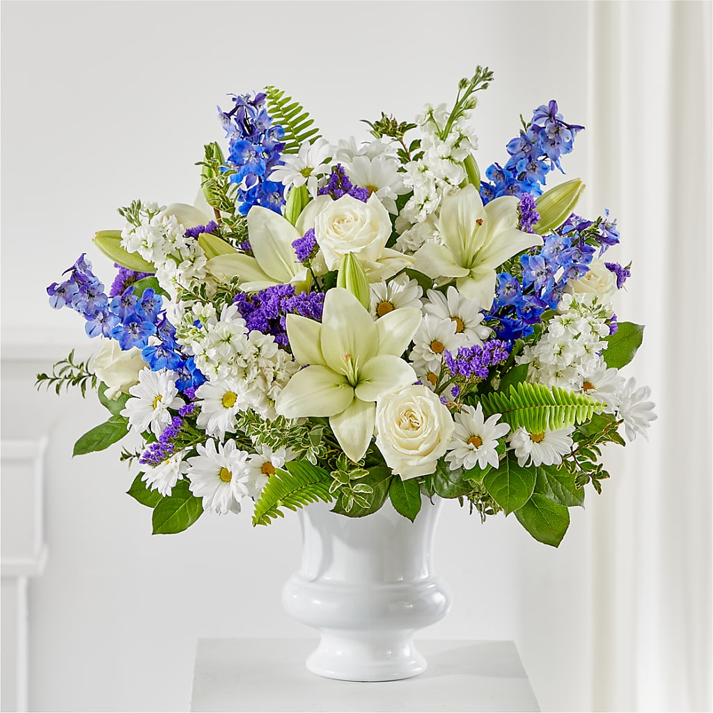 Expressions of Hope Urn Arrangement – Backroads Florist, Blairsville GA