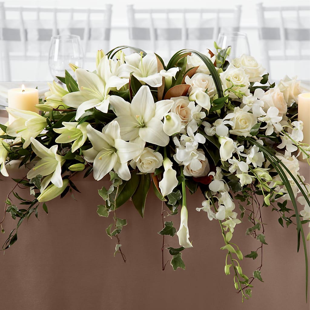 White Linen Arrangement – Backroads Florist, Blairsville GA