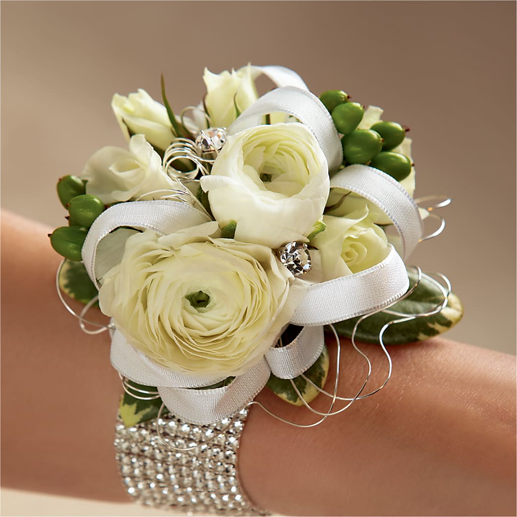 White Wedding Corsage – Backroads Florist, Blairsville GA