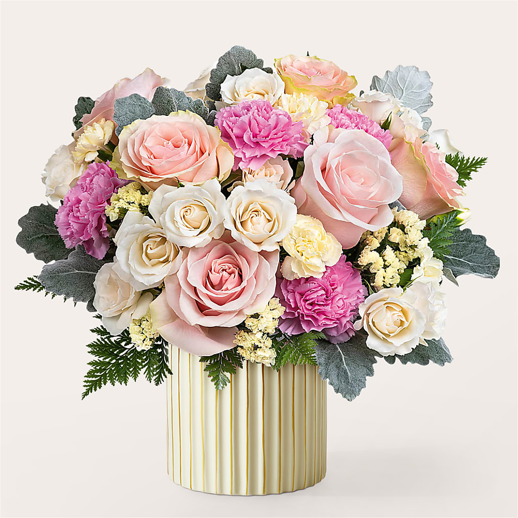 Blissful Moments Bouquet with Ivory Vase –  Backroads Florist, Blairsville GA