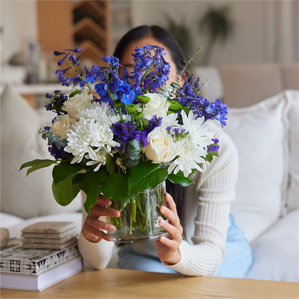 Cerulean Waves Bouquet –  Backroads Florist, Blairsville GA