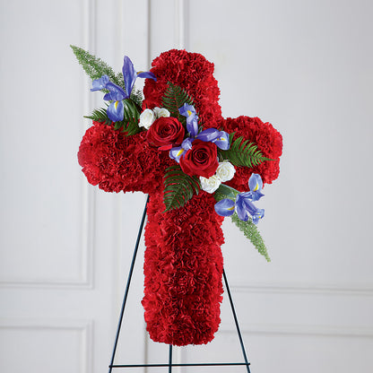 Faithful Hero Floral Cross –  Backroads Florist, Blairsville GA