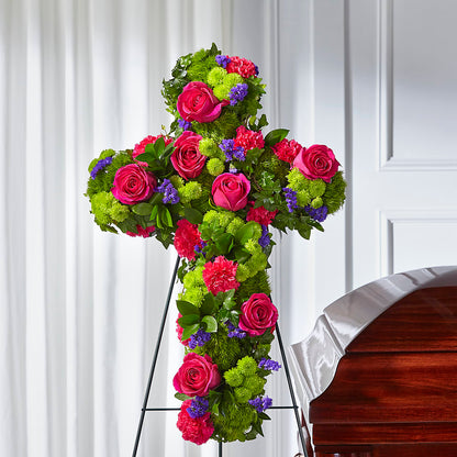 Tribute Rose Floral Cross –  Backroads Florist, Blairsville GA