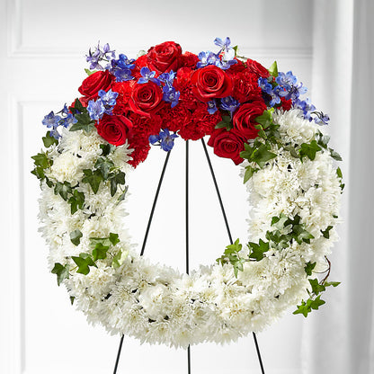 Patriotic Passion Wreath –  Backroads Florist, Blairsville GA