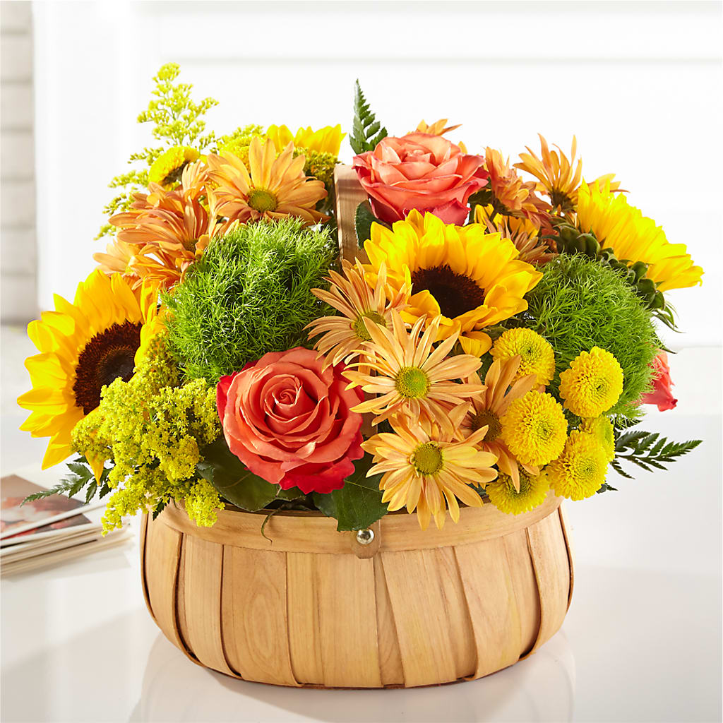 Harvest Sunflower Basket –  Backroads Florist, Blairsville GA