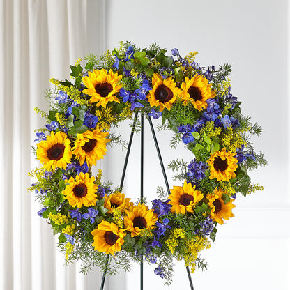 Bright Rays Wreath –  Backroads Florist, Blairsville GA