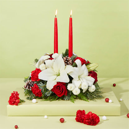 Seasonal Festivities Centerpiece –  Backroads Florist, Blairsville GA