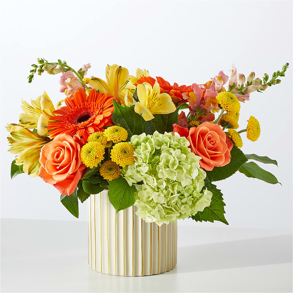 Autumn Sunshine Bouquet with Ivory Vase –  Backroads Florist, Blairsville GA