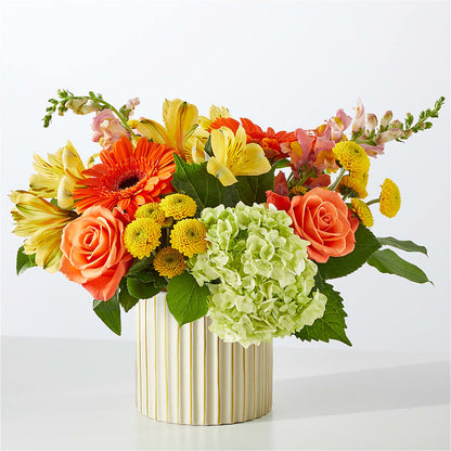 Autumn Sunshine Bouquet with Ivory Vase –  Backroads Florist, Blairsville GA
