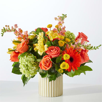 Autumn Sunshine Bouquet with Ivory Vase –  Backroads Florist, Blairsville GA