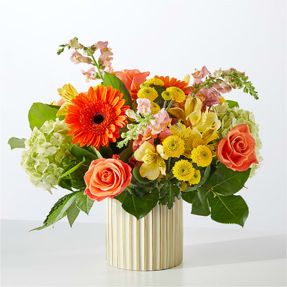Autumn Sunshine Bouquet with Ivory Vase –  Backroads Florist, Blairsville GA