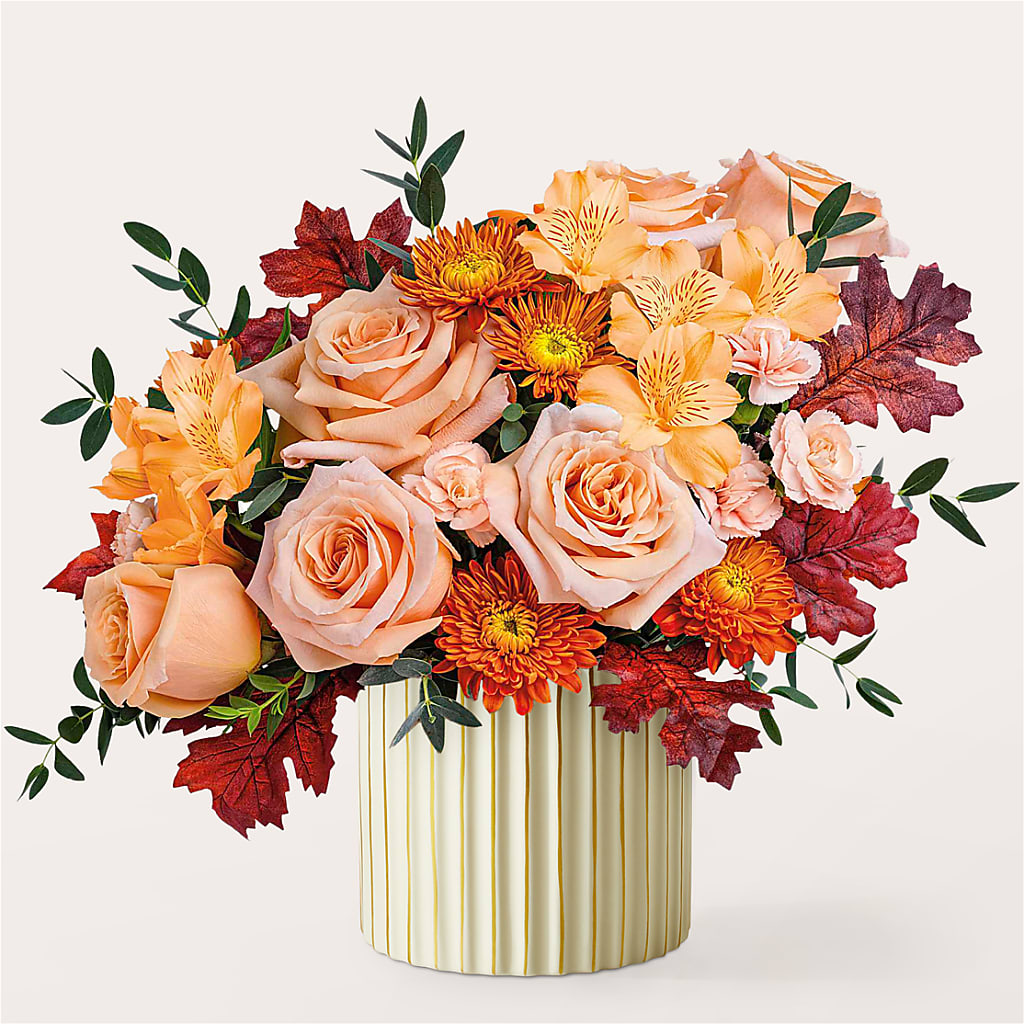 Spiced Latte Bouquet with Ivory Vase –  Backroads Florist, Blairsville GA