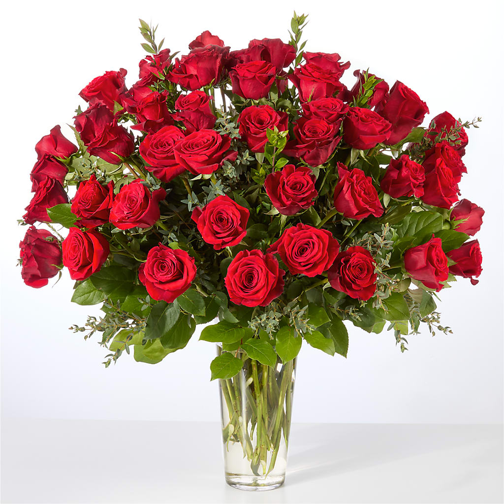 Forever Yours Fifty Stem Red Rose Bouquet –  Backroads Florist, Blairsville GA